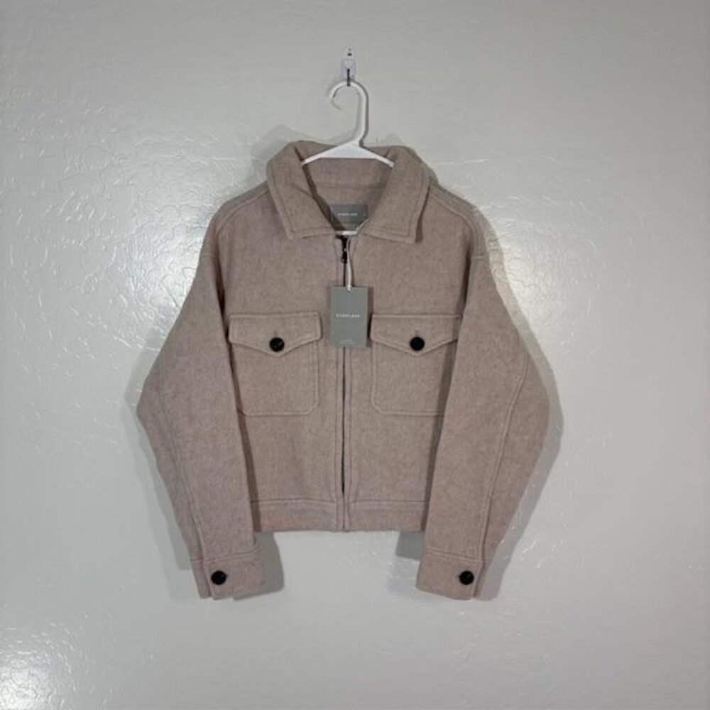 Everlane Beige Wool Zip Jacket